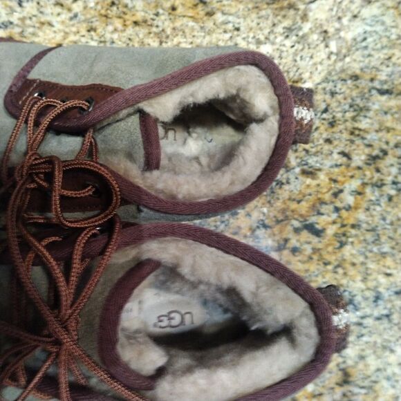 UGG Australia Neumel Mens Ankle Boots Taupe Suede Sheepskin 1095349 Size 6 - Picture 10 of 12